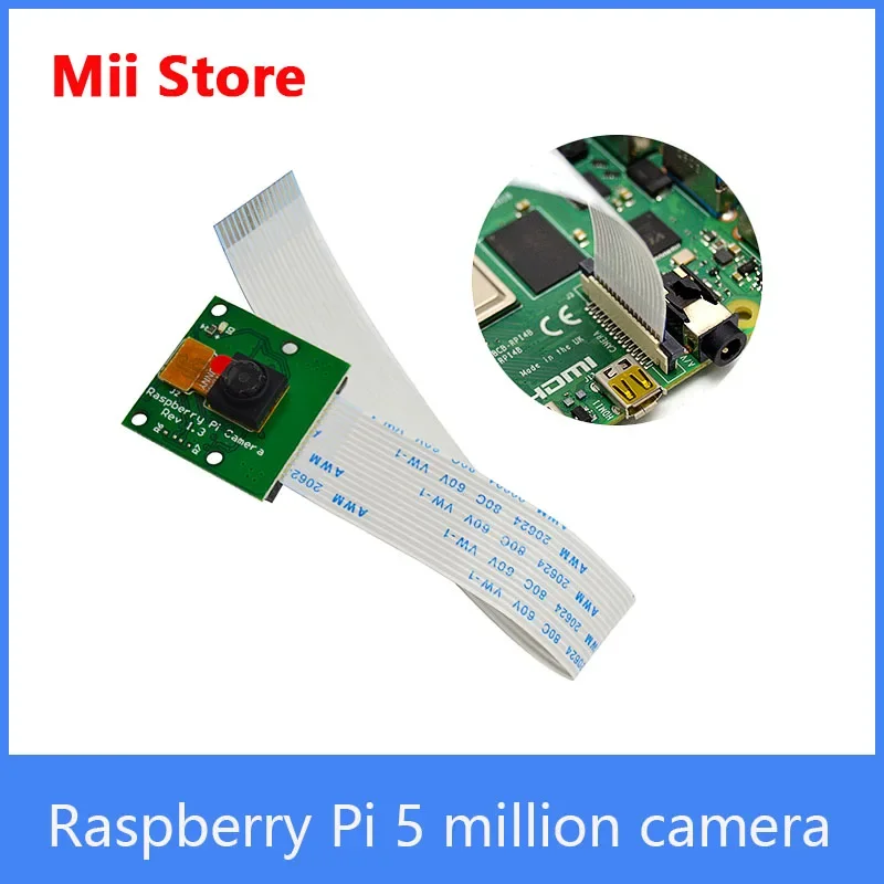 

MiiBestODНовая 5-мегапиксельная камера Raspberry Pi, широкоугольная камера CSI с видеоинтерфейсом, совместимая с Raspberry Pi 4B 3B/2B/1B