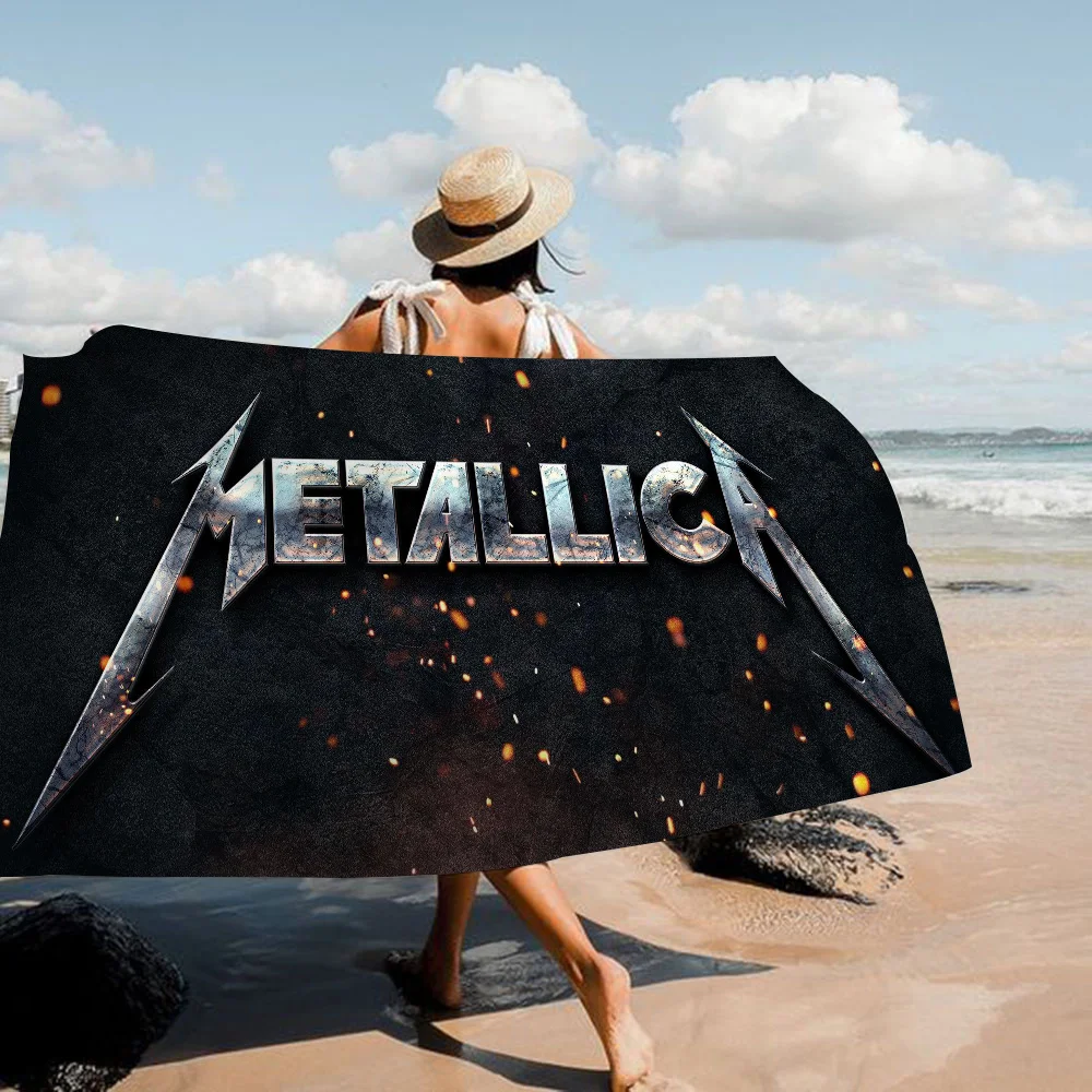 Metallica Beach Towels Shower Towel Sauna Travel Spa Microfiber Quick Dry Gym Accessories Cute Room Decor