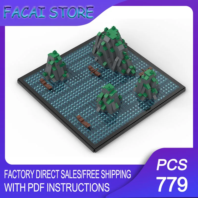 Modelo de Cenário Urbano em Blocos de Montar, Modelo Modular da Baía de Halong, Bloco Tecnológico, Brinquedo DIY de Natal, Presente de Construção