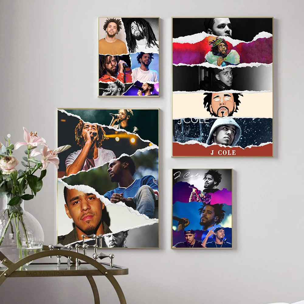 J Cole Star Photo Poster Singer Rap Music Canvas Painting Rapper Wall Art Print Picture Bar Pub Club Decor