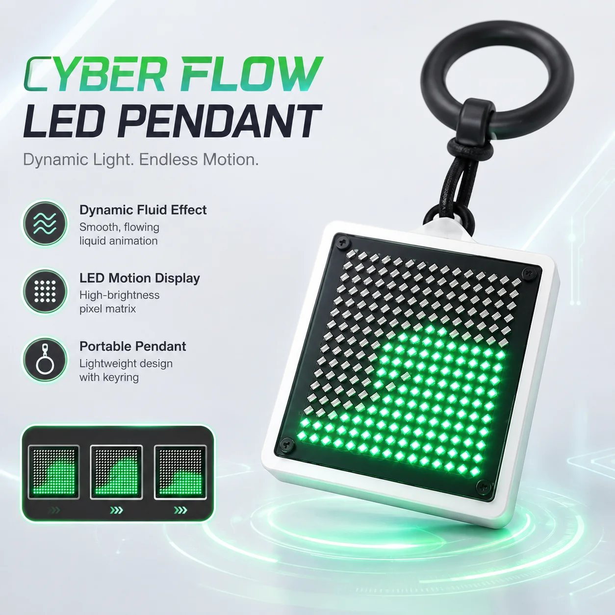 LED Fluid Simulation Water Flow Light Tilt Responsive Motorcycle Bicycle Hanging Ornament Dynamic Lean Motion Rider Decoration
