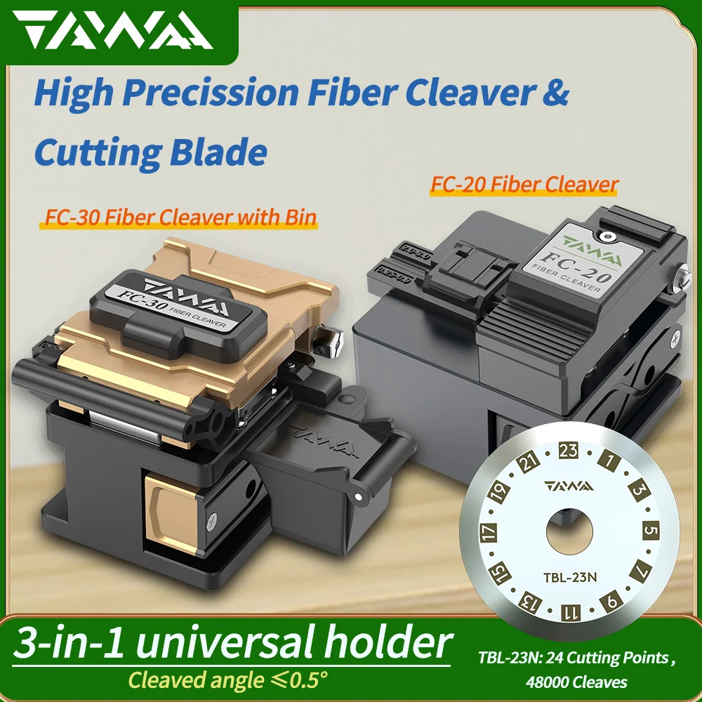 TAWAA Optical Fiber Cleaver FC-20/30 3-in-1 Universal Holder, Optical Fiber Cable Cutting Knife Fiber Cleaver