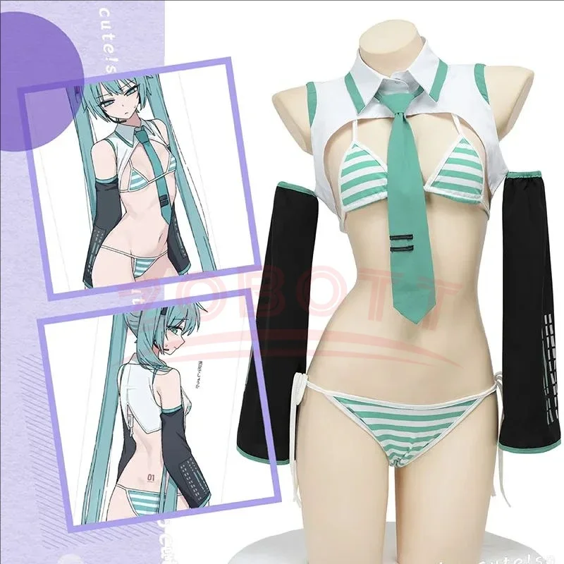 Miku Cosplay Miku Formula Suits Cosplay Costume Girl Snow Christmas Roleplay Uniforms Bikini Set Cosplay Halloween Party Costume