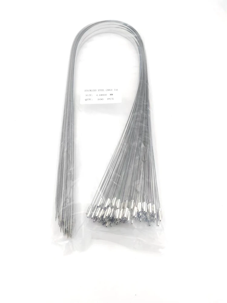 100PCS Width4.6x150/200/250/300/350/400/450/500/550/600/650/700/800mm Stainless Steel Zip CABLE TIES LOCK TIE WRAP