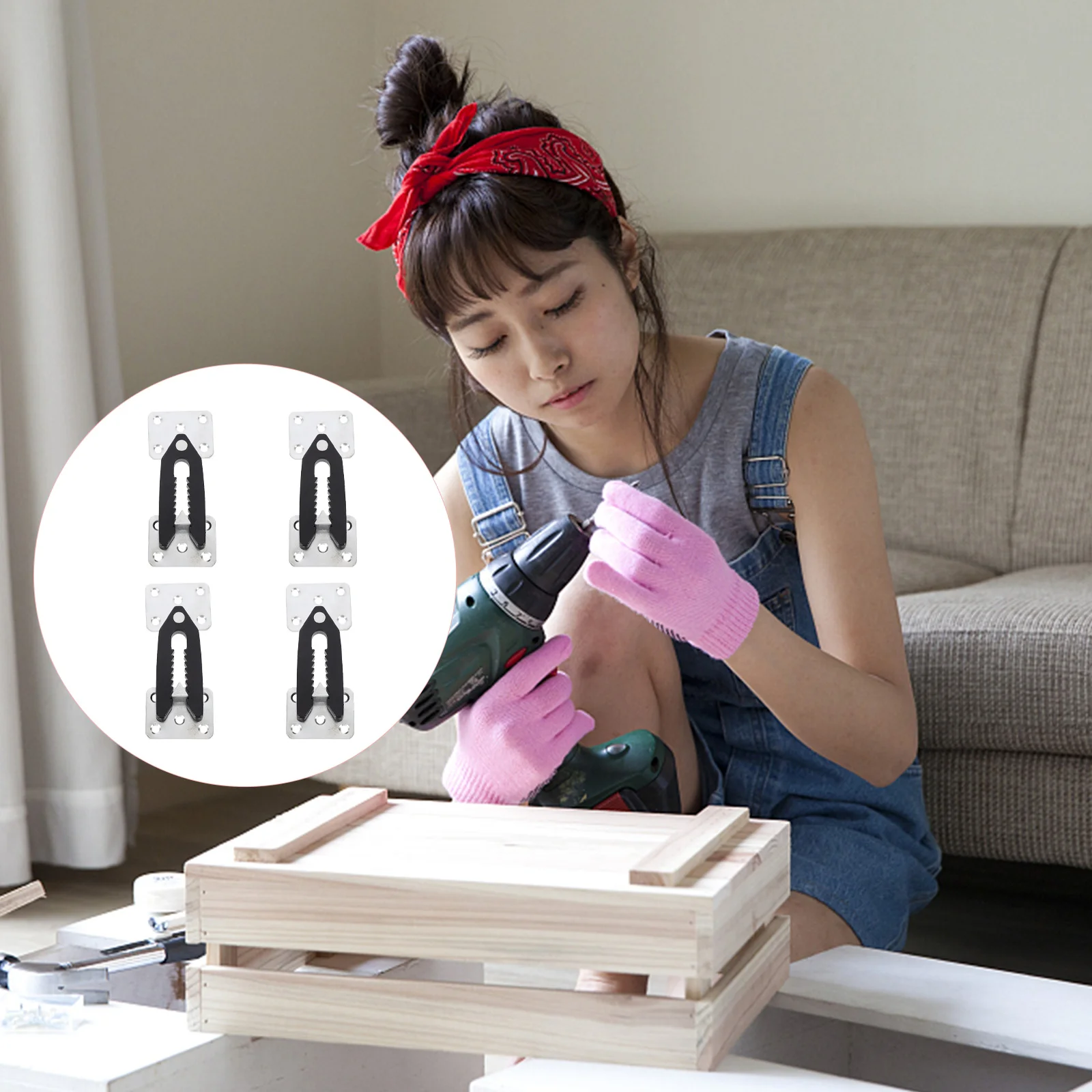 4 Pcs Sofa Connector Couches Alligator Clamps for Joint Snap Sectional Accessories Furniture Connectors Steel