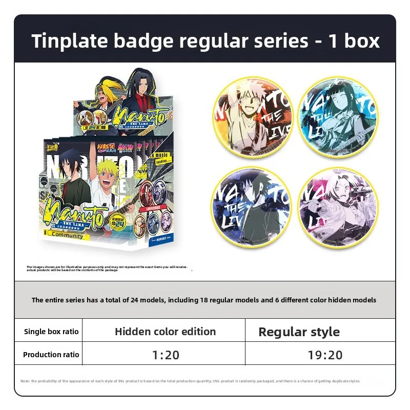KAYOU Officially Licensed Naruto Metal Badge Box The Live Series Sealed Blind Box 6 Packs Tin Pin Collection Cosplay Favor Gift