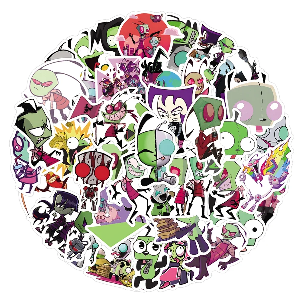 

55/110PCS TV Cartoon Invader ZIM Graffiti Stickers PVC Waterproof DIY Skateboard Phone Luggage Bike Fridge Wall Decals Toys Gift