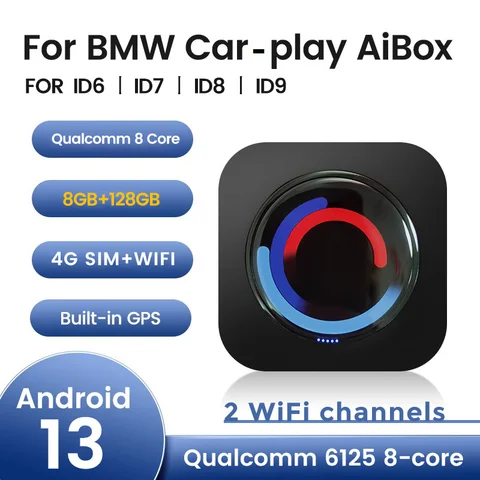 Для BMW ID6 ID7 ID8 ID9 беспроводной Apple Carplay обновление 4G WIFI BT для Netflix Youtube Google Player Android 13 AI BOX Waze IPTV