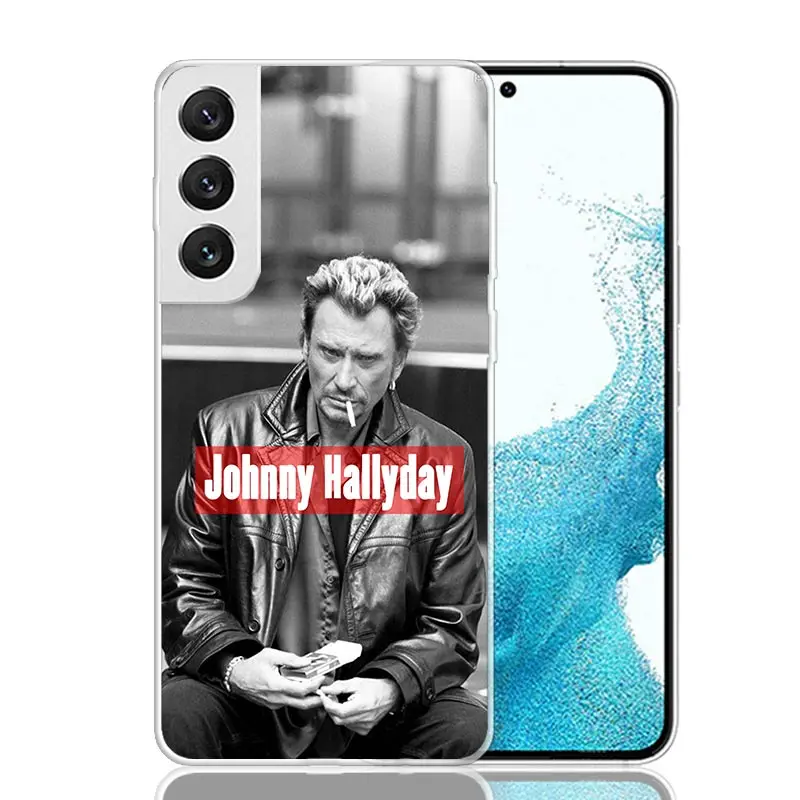 Johnny Hallyday Music Phone Case For Samsung Galaxy S24 S23 S22 S21 FE S20 Ultra S10 Plus S10E S9 S8 + Art Customized Coque Capa