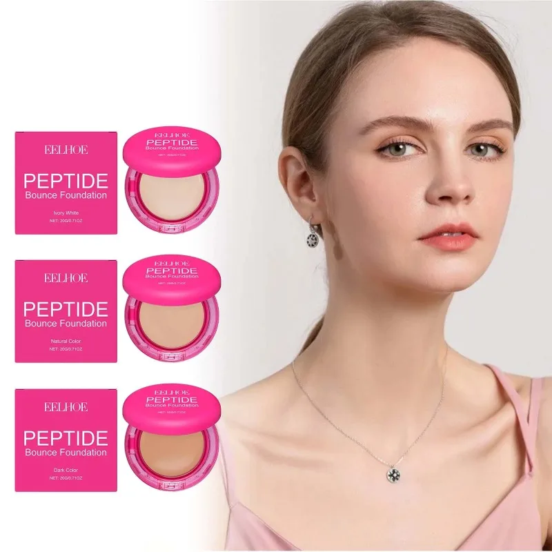 

Peptide Bounce Balm Foundation Lasting Full Coverage Concealer Covers Spot Blemishes Brightening Oil Control Makeup Base Cream