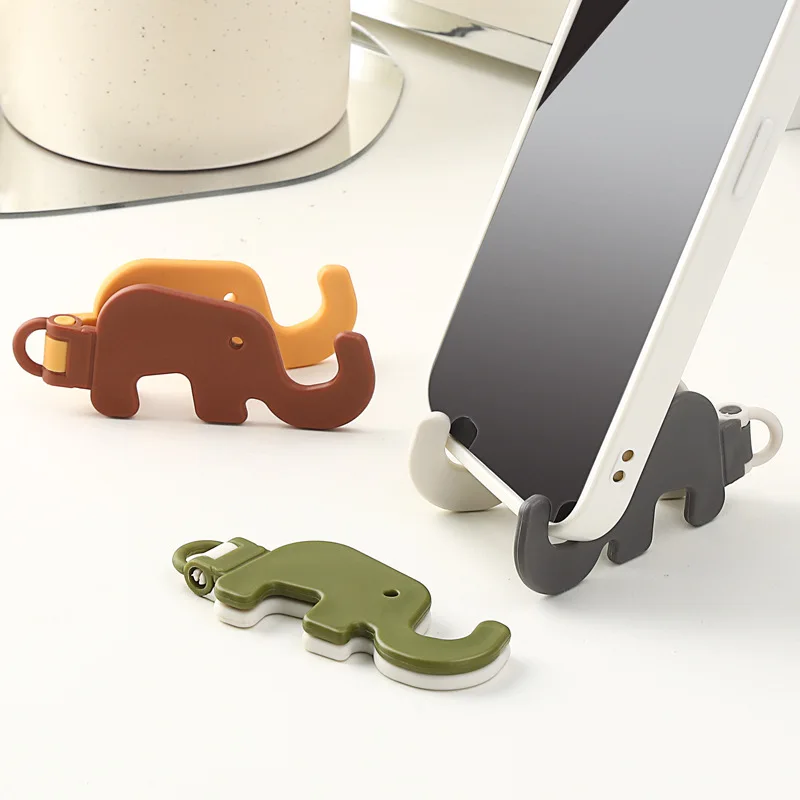 Portable Elephant Phone Holder Desktop Creative Foldable Lazy Phone Holder Mini Phone Holder Holder Can Be Used As Key Hanger