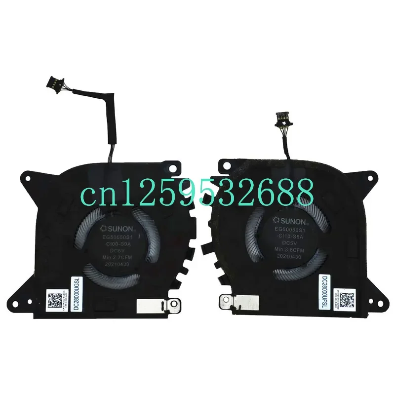 New CPU GPU Auxiliary Fan Cooling Fan for DELL Alienware X15 R1 X15 R2 EG50050S1-CI10-S9A 02H5HD 0.21A EG50050S1-CI00-S9A 07M2CV