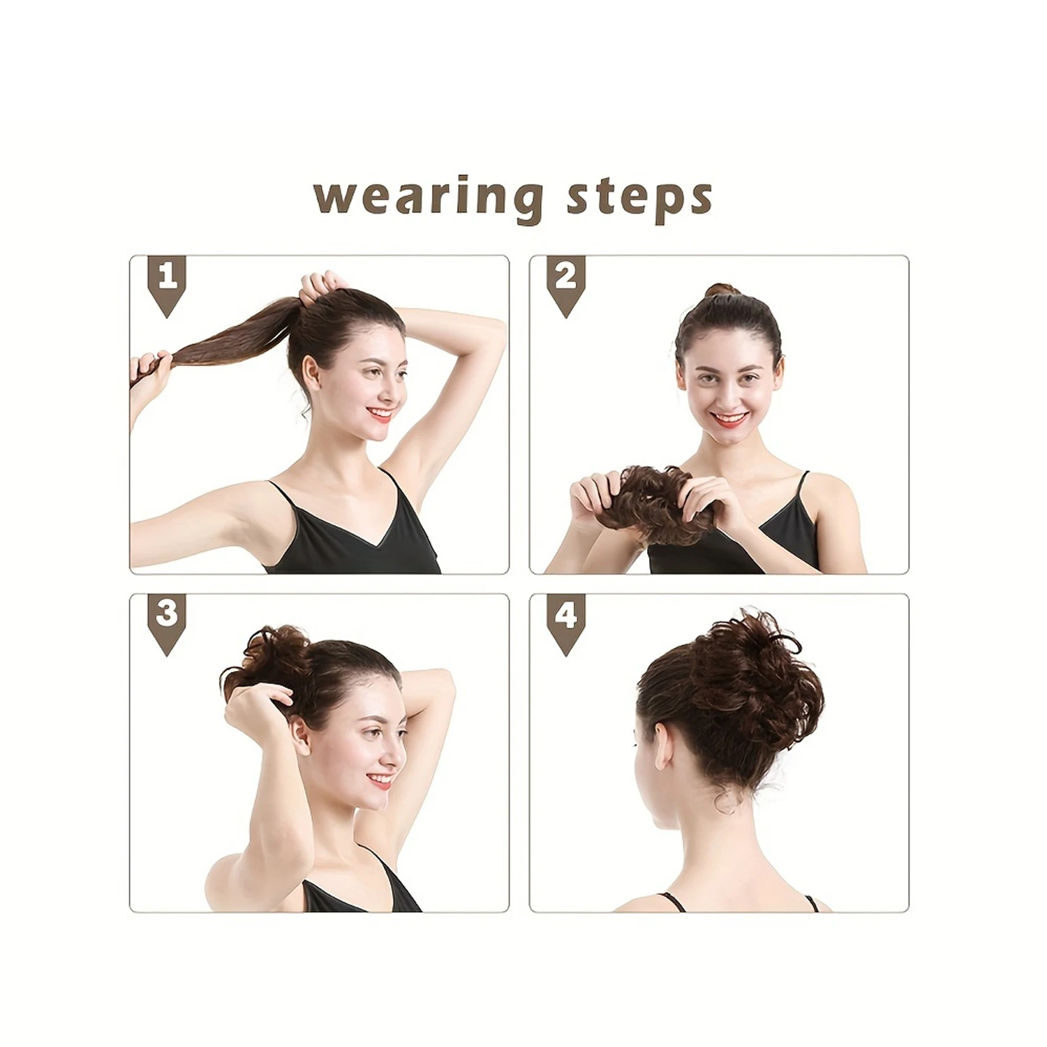 Pezzo di capelli chignon disordinato con fascia elastica Capelli umani per le donne Biondi ricci Chignon Coda di cavallo Estensioni dei capelli Updo Parrucchino 1 PZ