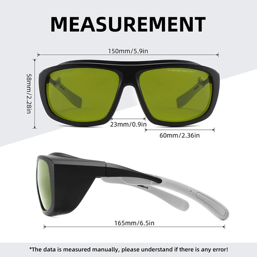 Imagen 2 del producto Gafas de seguridad para láser, gafas protectoras para los ojos, lentes de seguridad industriales UV IPI IR IPL FPV 1064 532nm
