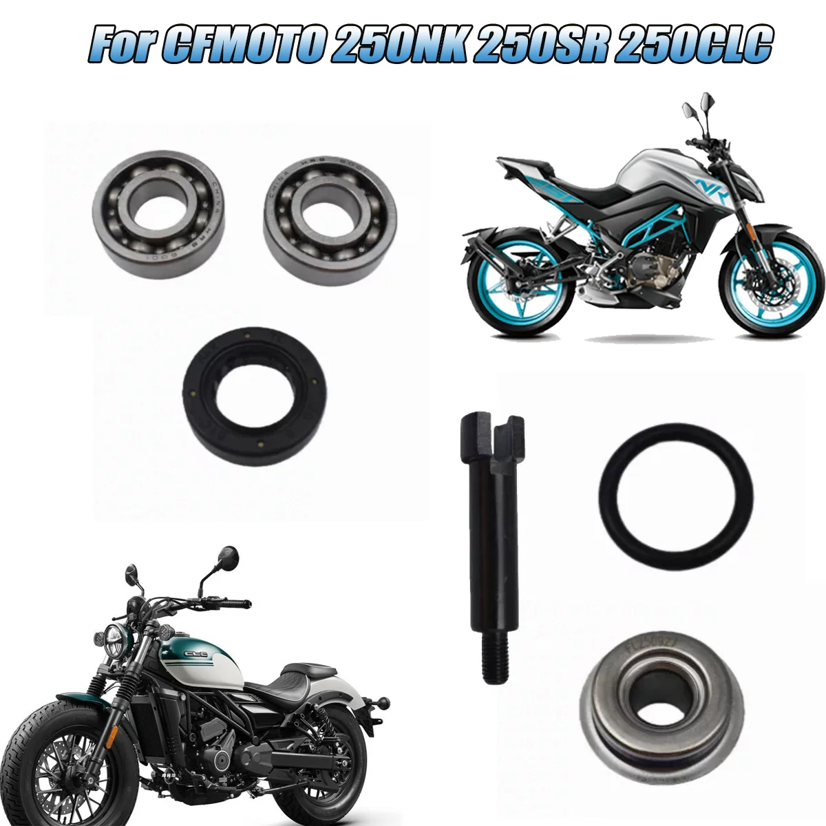 For CFMOTO 250CLC 250NK 250SR CF250-6-12 Water pump impeller sealing ring oil seal water seal bearing water pump shaft assembly