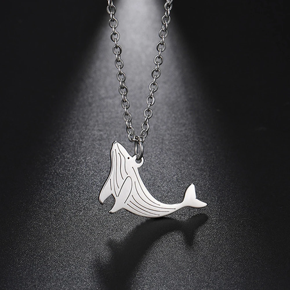 My Shape Dolphin Whale Octopus Necklace for Women Girls Stainless Steel Marine Animals Penguin Sea Horse Pendant Fashion Jewelry