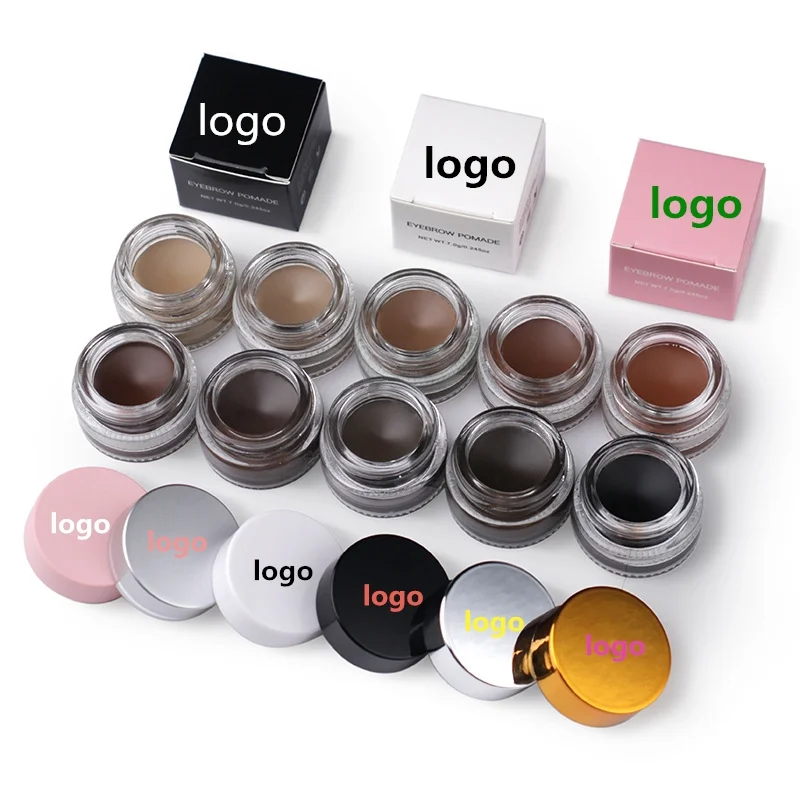 

50pcs Print Private Label Makeup Eyebrow Pomade Waterproof Eyebrow Gel Brow Pomade Long Lasting 10 Colors eyebrows