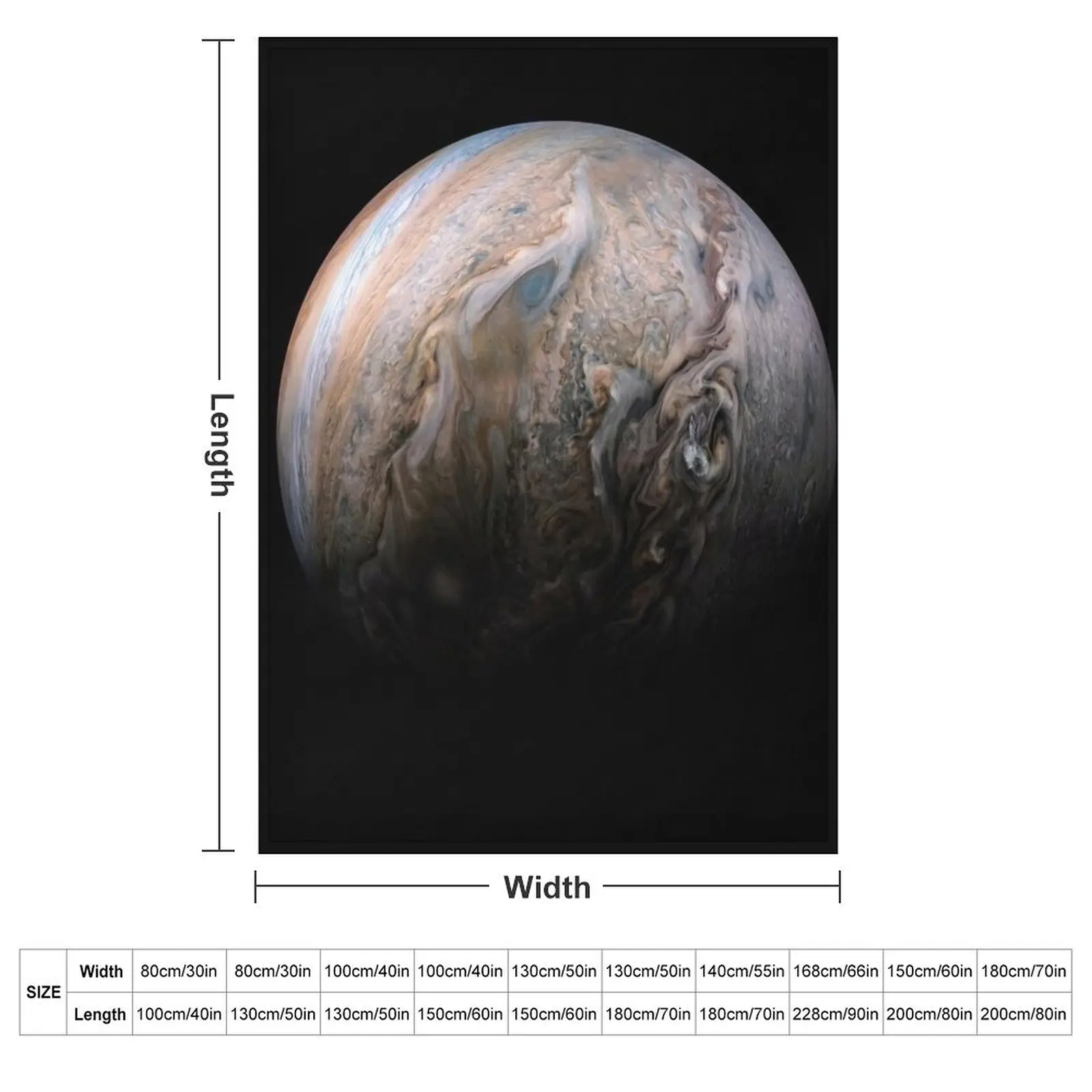 Jupiter's stormy Northern hemisphere Jovian Jet stream detail Throw Blanket Personalized Gift Summer Beddings Flannels Blankets