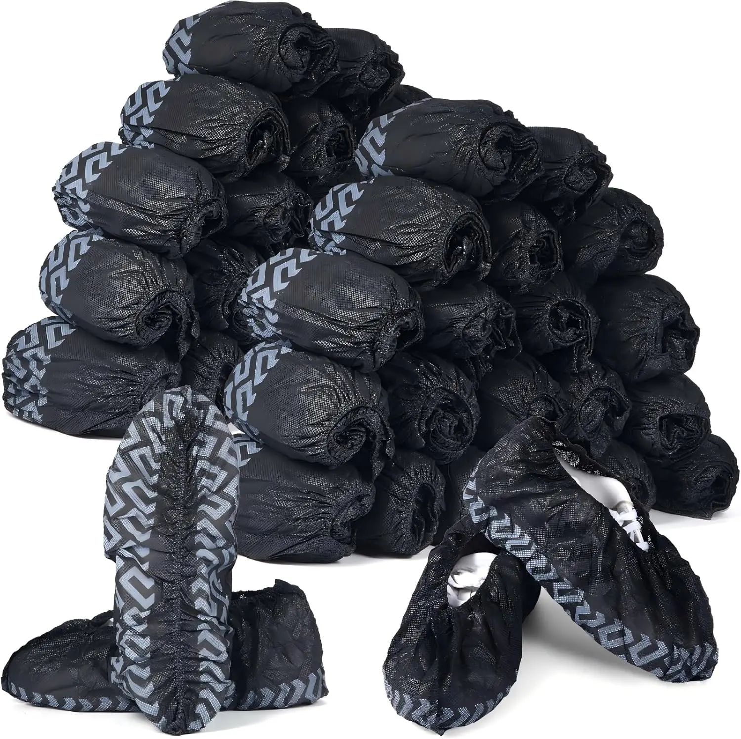 100 Pack Disposable Shoe Covers Non Slip Disposable Large Foot Booties Shoe Covers for Indoors Contractors Floor and Carpet Prot