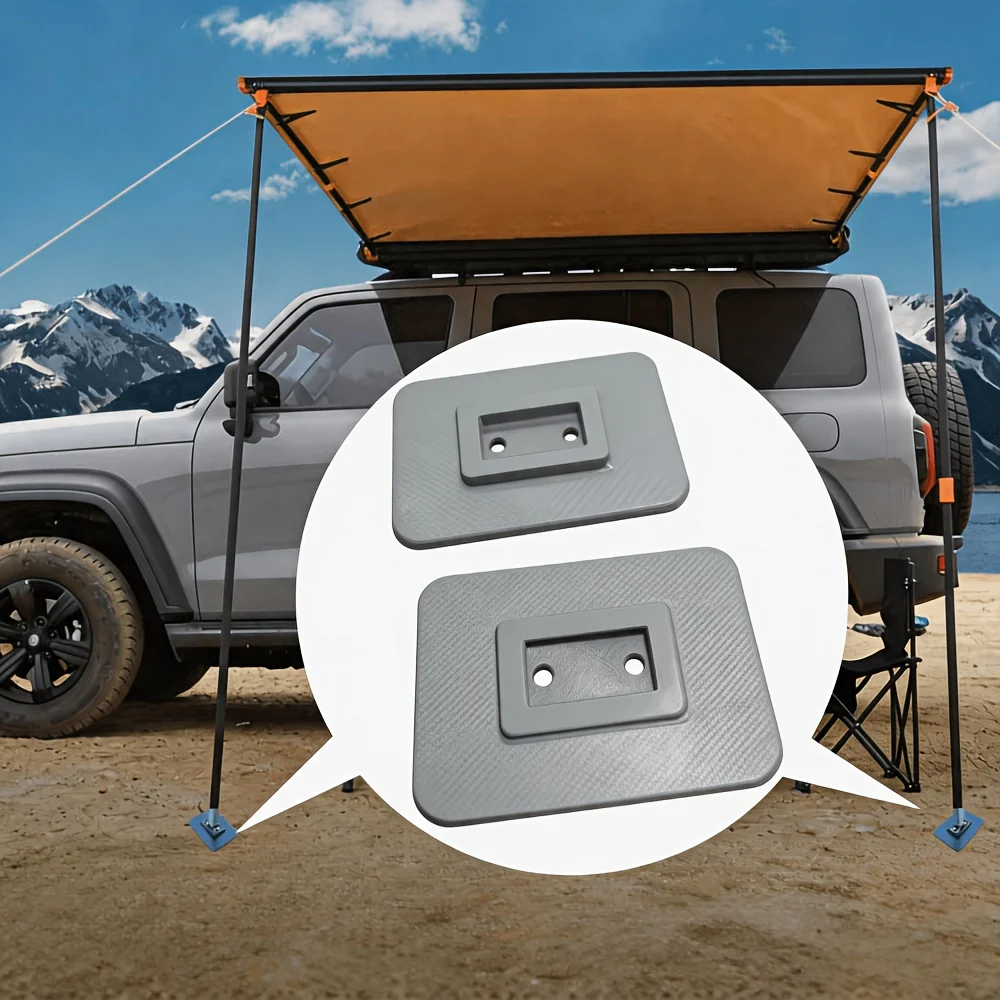 2Pcs Caravan Awning Leg Foot Plates Compatible with Omnistor Heavy Duty Stabilizing Base Anti-Sink for Sand Dirt Camper RV Campi
