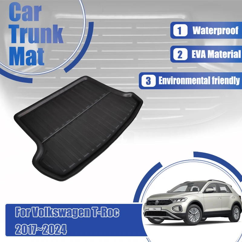 

Car Rear Storage Pads Fit For VW Volkswagen T-Roc 2017~2024 Waterproof Carpet EVA Trunk Mat Boot Cover Auto Interior Accessories