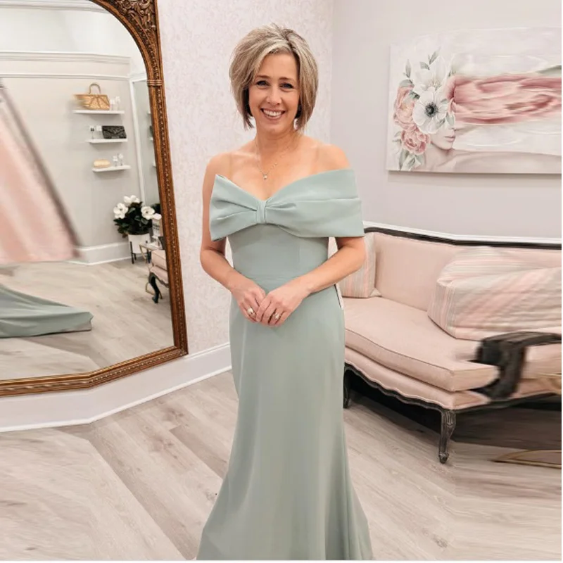 Customized Elegant Mother of the Bride Dresses  Off Shoulder Mermaid Strapless Formal Wedding Guest Cocktail Dresses for Women