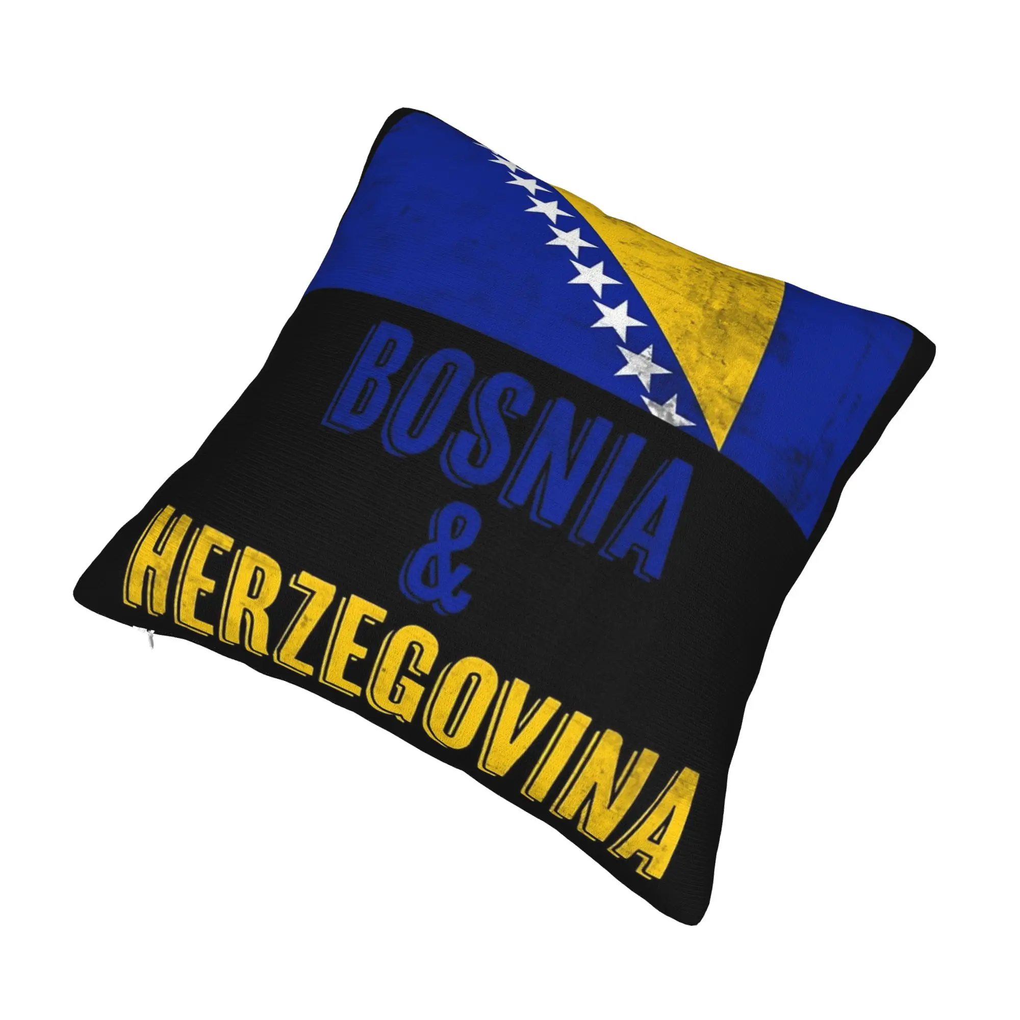 Decorative Pillowcase Bosnia and Herzegovina Flag Merchandise Home  Pillow Case Cover Square Multi-Size