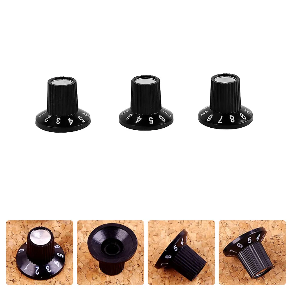 

3 pcs Plastic Control Knobs for Electric Acoustic Guitar Amplifiers Speakers Potentiometer Accessories Durable Wear Resistant
