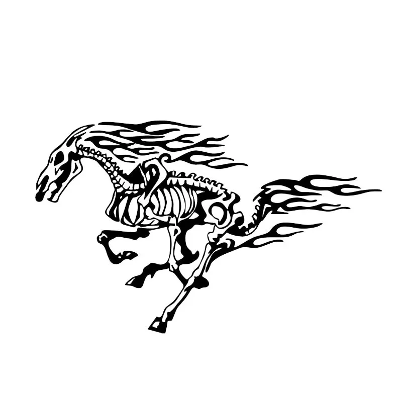

Car Stickers Personalized Horse Tribal Fire Flame Skull Car Decoration Stickers Are Suitable for Various Models, 18cm*11cm