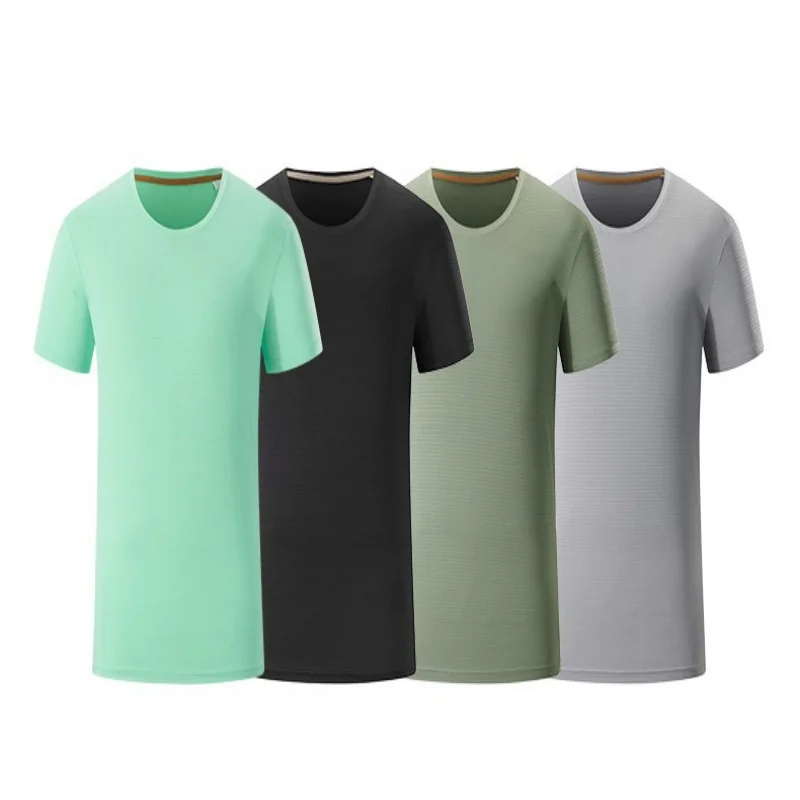 

Быстросохнущая Мужская футболка для бега, спортивный топ для фитнеса, тренировочная рубашка для тренажерного зала, дышащая Спортивная одежда для бега, повседневная спортивная одежда, Новинка лета 2024