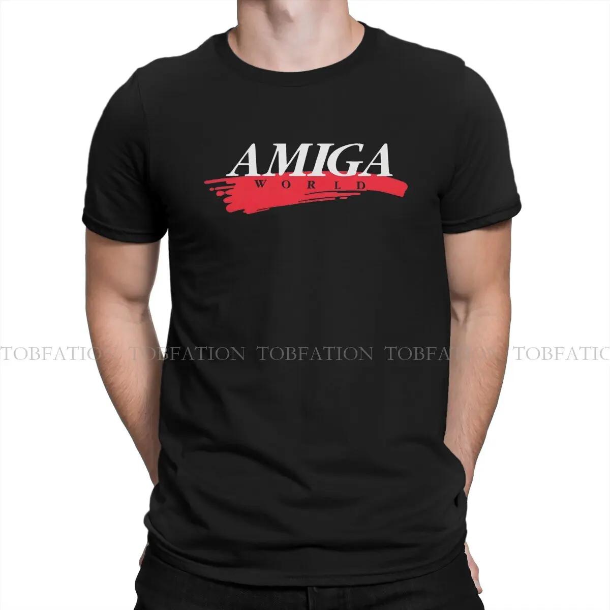 Commodore Amiga 500 Amiga WORLD Logo Tshirt Homme Men's Clothing Blusas Cotton T Shirt For Men