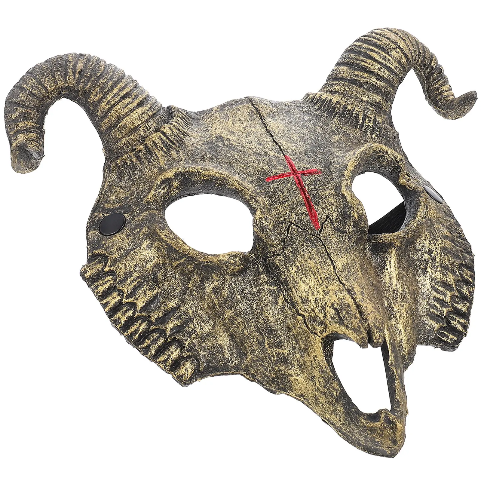 Halloween Skull Face Decorative PU Goat Mask Creative Costume Accessory Party Performance Mask Animal Design Cosplay Prop Unique