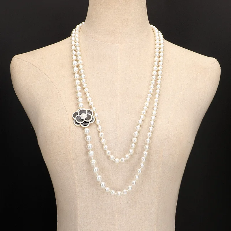 Fashion Camellia Pearl Necklaces Woman Necklace chains for women Accessories for Women Jewelry