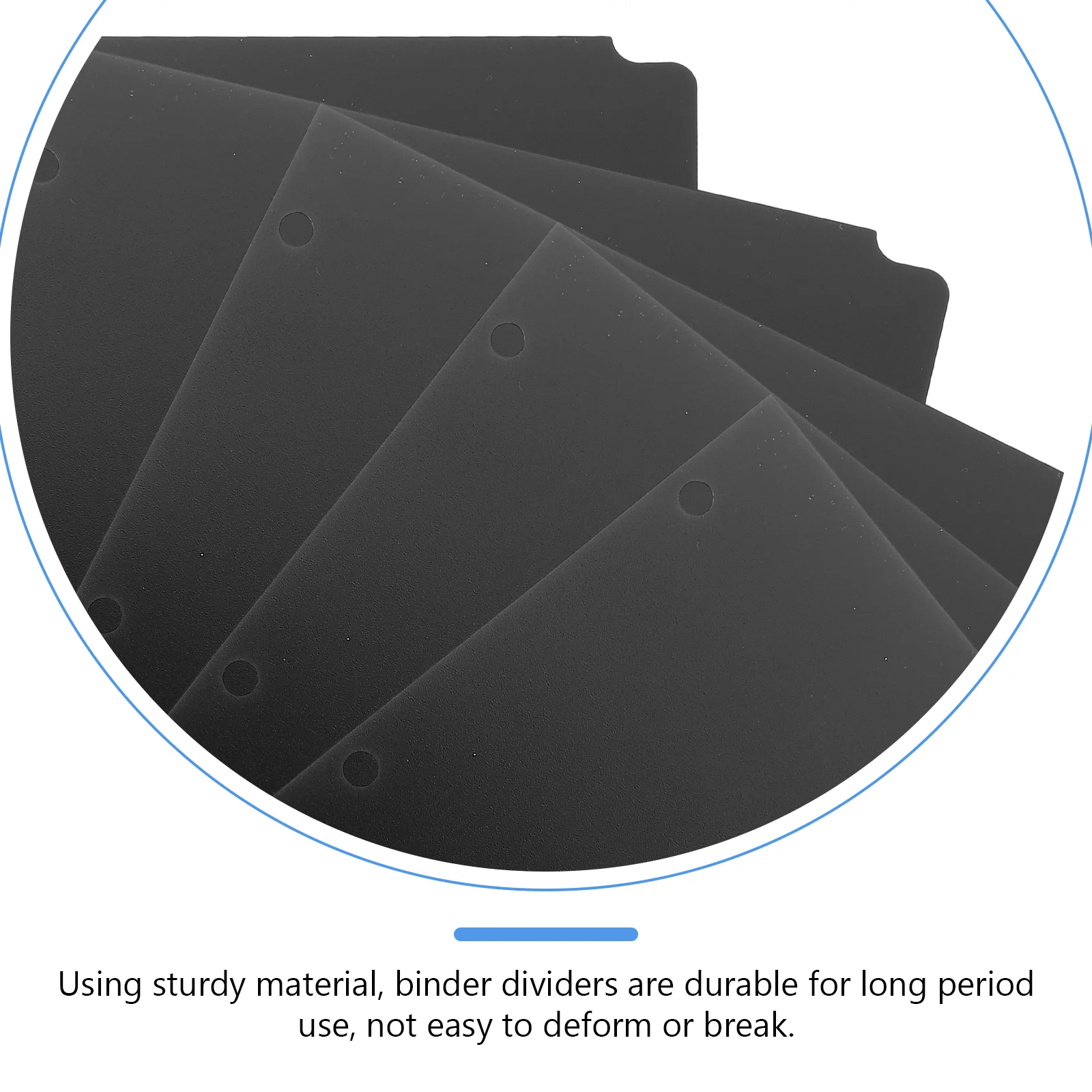 5 Sheets Separator -hole Loose-leaf Baffle A4 Removable Buckle (black 5 Sheets-pp Separator) Tabs Five Dividers