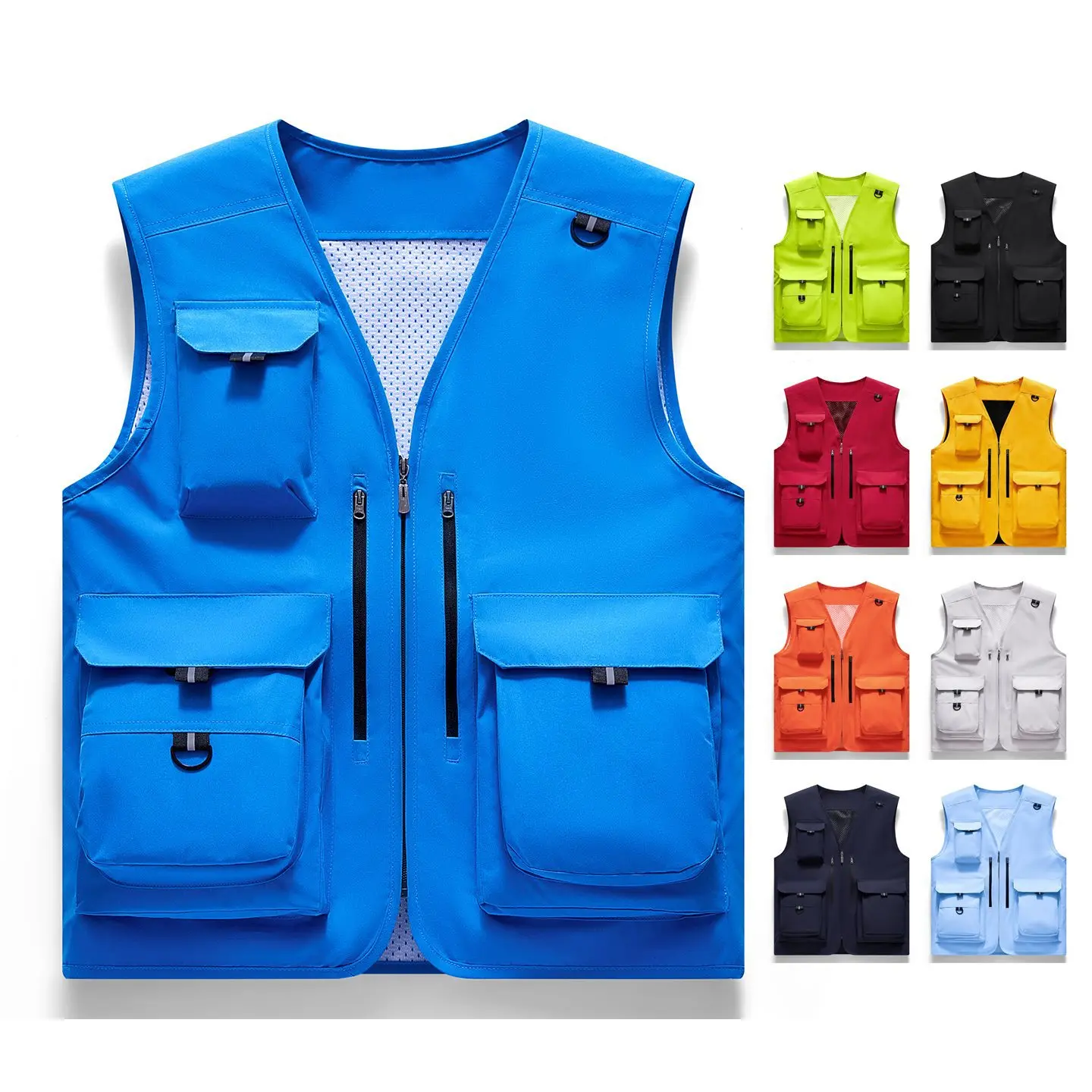 

Spring Summer Outdoor Casual Men's Vest Multiple Pockets V-neck Photography Fishing Sports Vest Lightweight Comfortable Duck ...