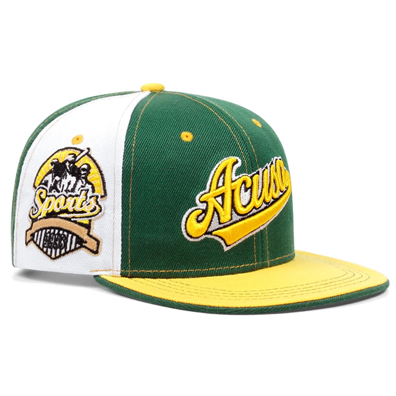 أزياء Acusa المطرزة الرجال كتلة اللون قبعة الشباب الهيب هوب الرجعية قبعة Snapback القطن للجنسين كاوبوي قبعة قابلة للتعديل