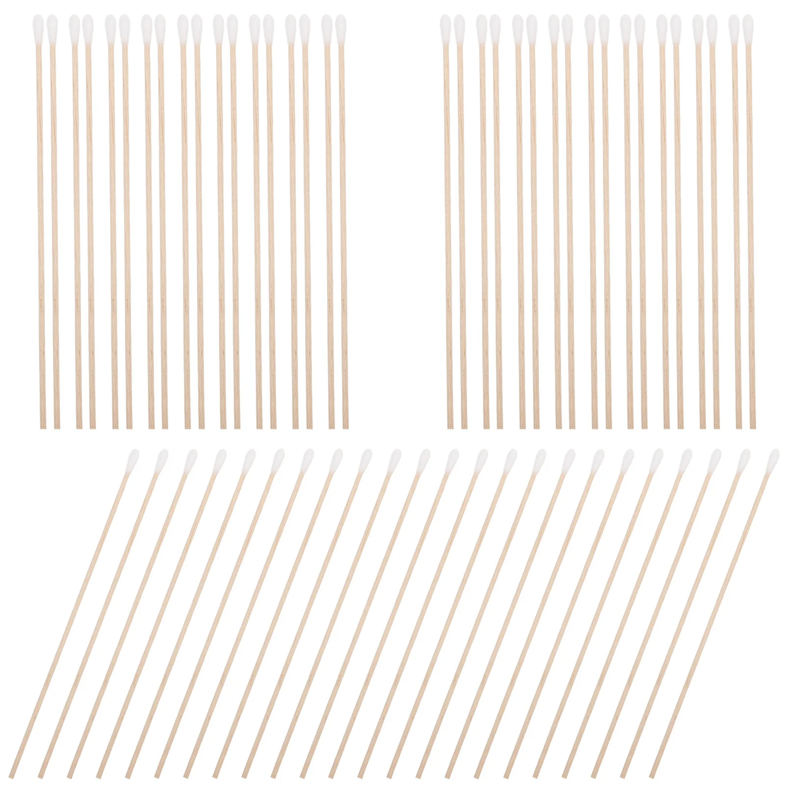 100Pcs Cotton Swabs Dust-Free Long Wooden Handle Soft Cotton Tips Ear Cleaning Makeup Medical Removal Wound Care Buds
