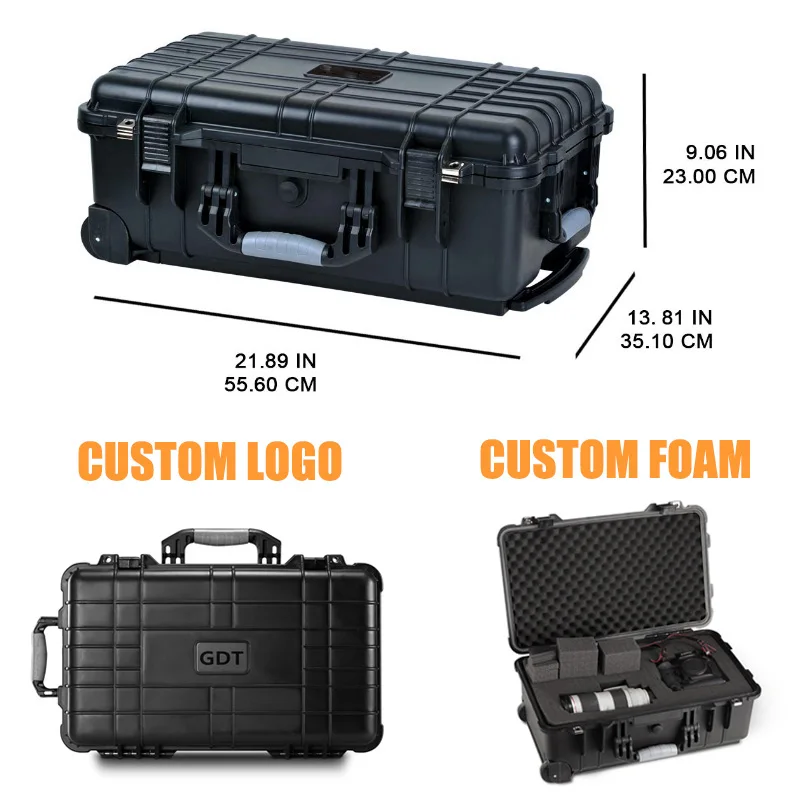 Waterproof Trolley Case Toolbox Tool Case Protective Camera  Equipment Storage Box With Pre-cut Foam