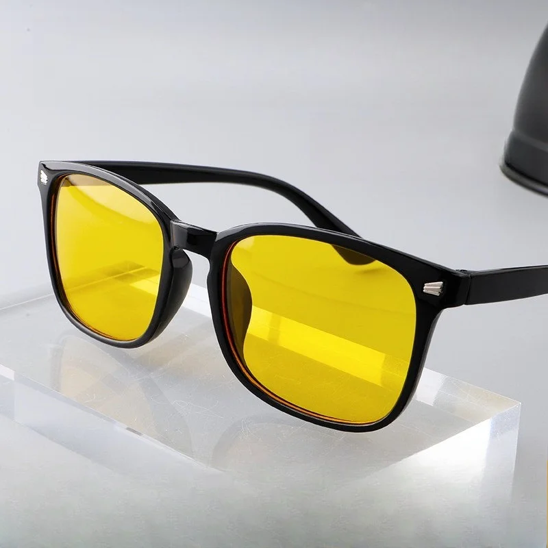 3PCS Fashion Vintage Square Frame Unisex Night Vision Glasses Reduce Visual Fatigue Lenses Anti-Glare Anti reflective Eyewear