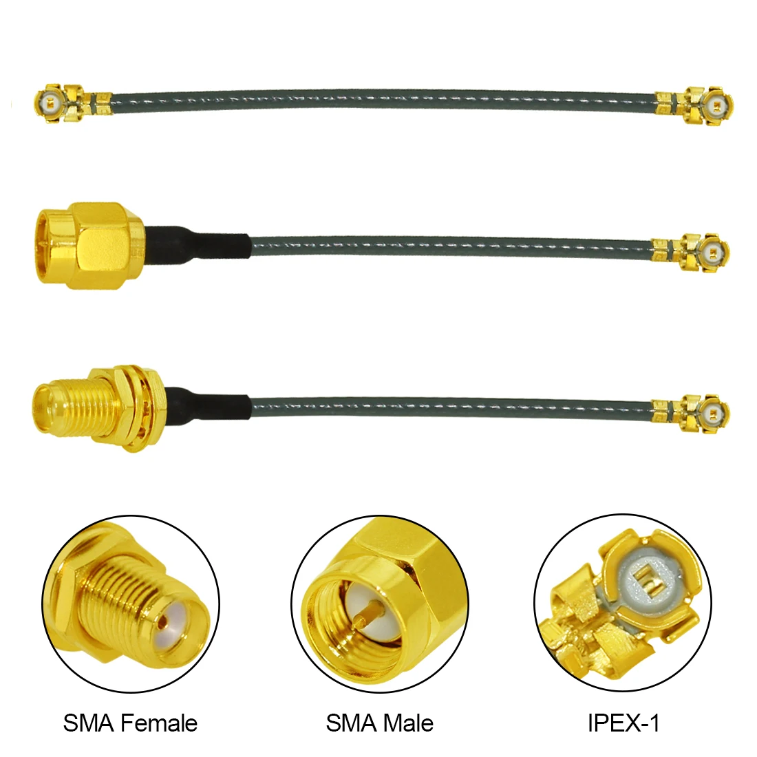 2pcs U.FL Switch  SMA Male/ Female Pigtail 1.37mm Cable 15cm/30cm for PCI Wifi Card Wireless Router