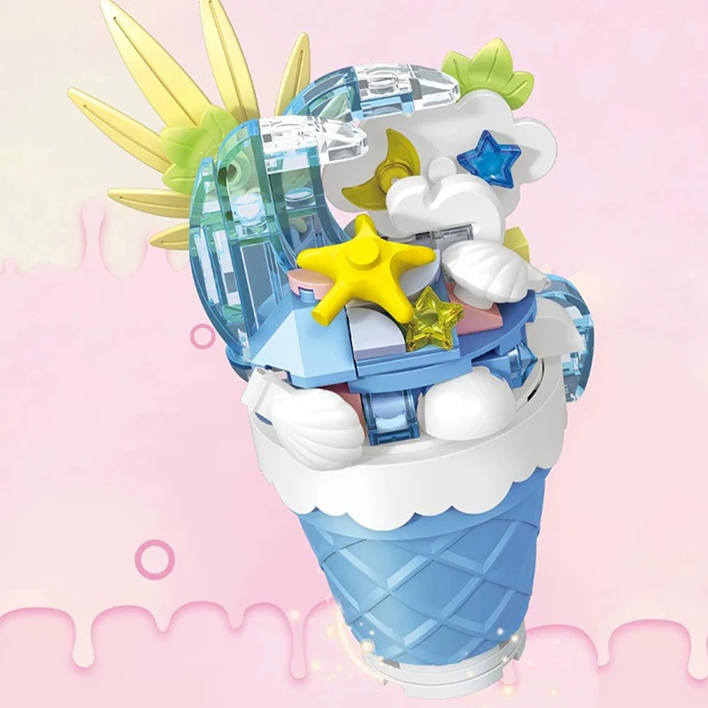 6IN1 Kawaii Candy Planet Model Building Blocks Girls Toys DIY Sweet Barrel Castle Mini Bricks Kids Birthday Gifts