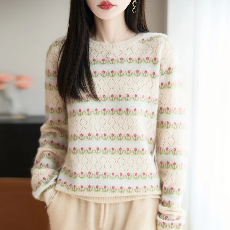 

Sweater Tops for Woman Pullover Winter Wool Autumn Knit Sweaters Stripe Top Soft Loose Casual Fashion Knitted Knitwear Clothing
