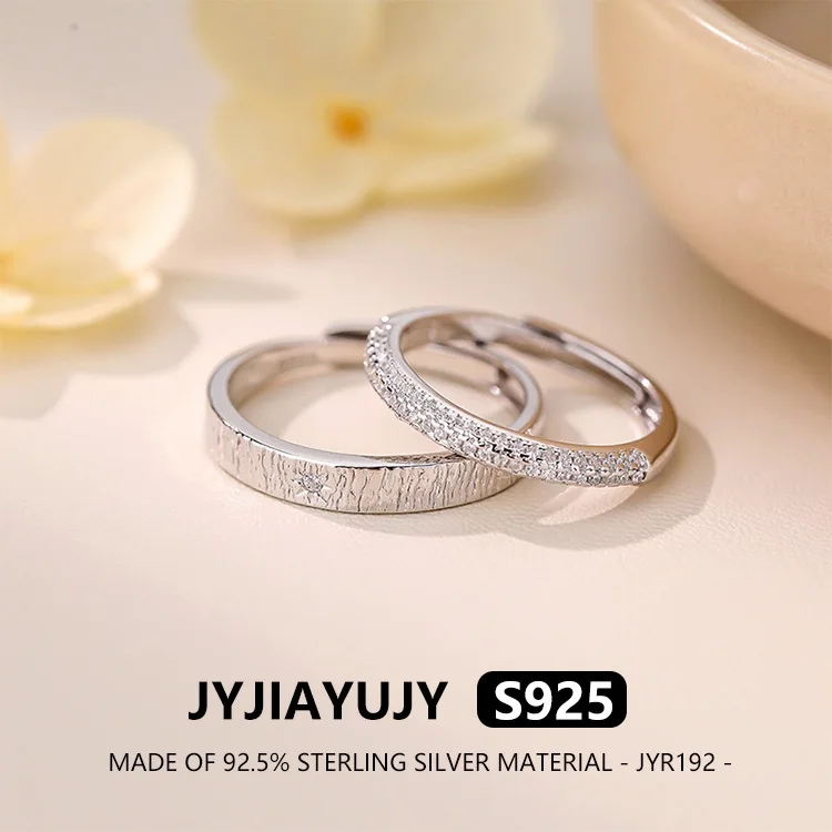 

JYJIAYUJY 100% цельное оригинальное регулируемое кольцо из стерлингового серебра S925 для пары в наличии, минималистичные модные ювелирные изделия, подарок на каждый день JYR192