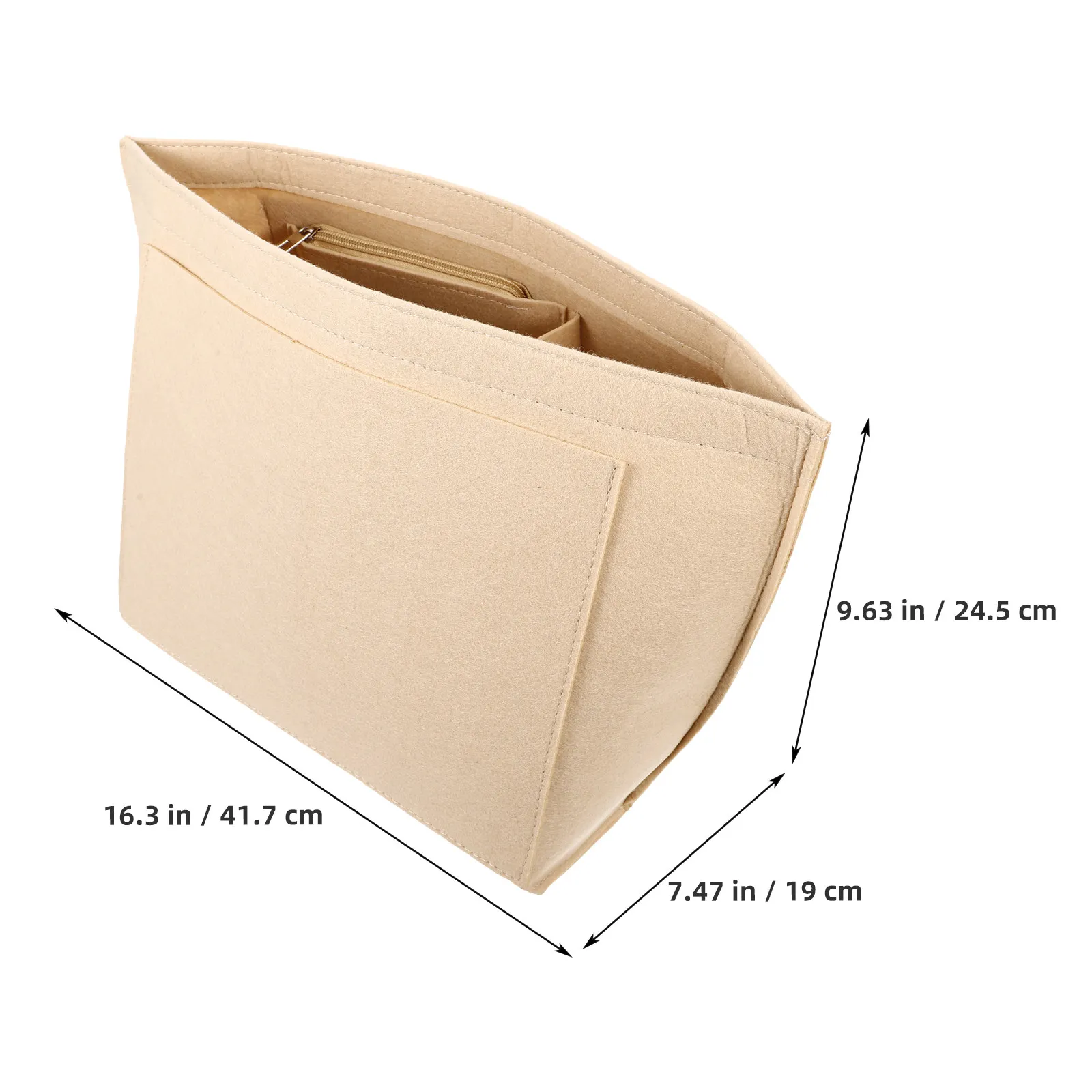 Handbag Organizer Insert Felt Lined Purse Divider for Women Bag Accessories Interior Organizer Tote Insert Liner Compact Design