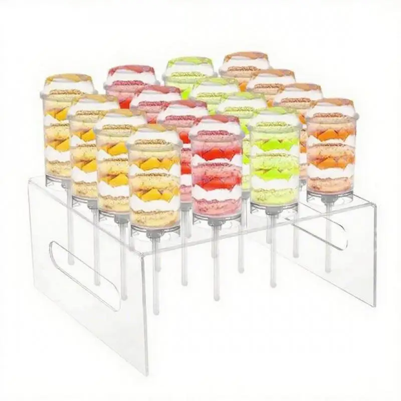1Pc Durable Acrylic Lollipop Holder - 15/16/21 Holes Rectangle Stand, Wedding Party Candy Dessert Stick Display Organizer