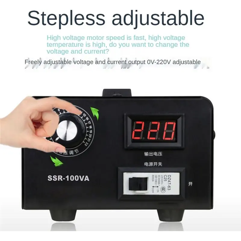AB02 Controlled Electronic Voltage Regulator, Single Phase AC 220V 100A Solid State Voltage Regulator, SSR-100A