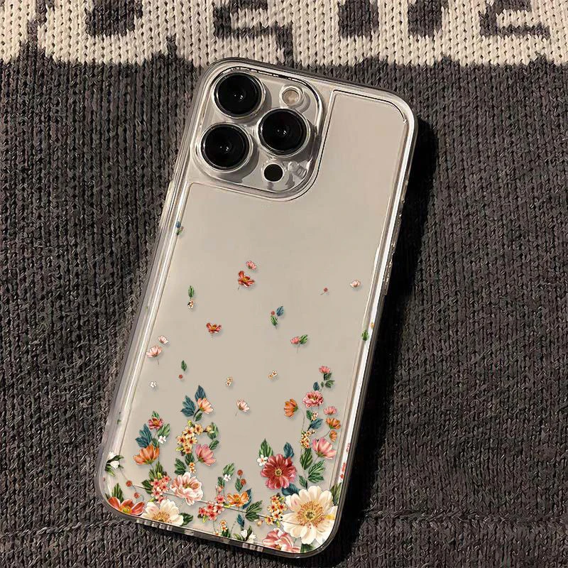 Flower Phone Soft  Case For iPhone 16 11 12 13 14 15 Pro Max XR 7 8 Plus Shockproof Transparent Cover Silicone image 4
