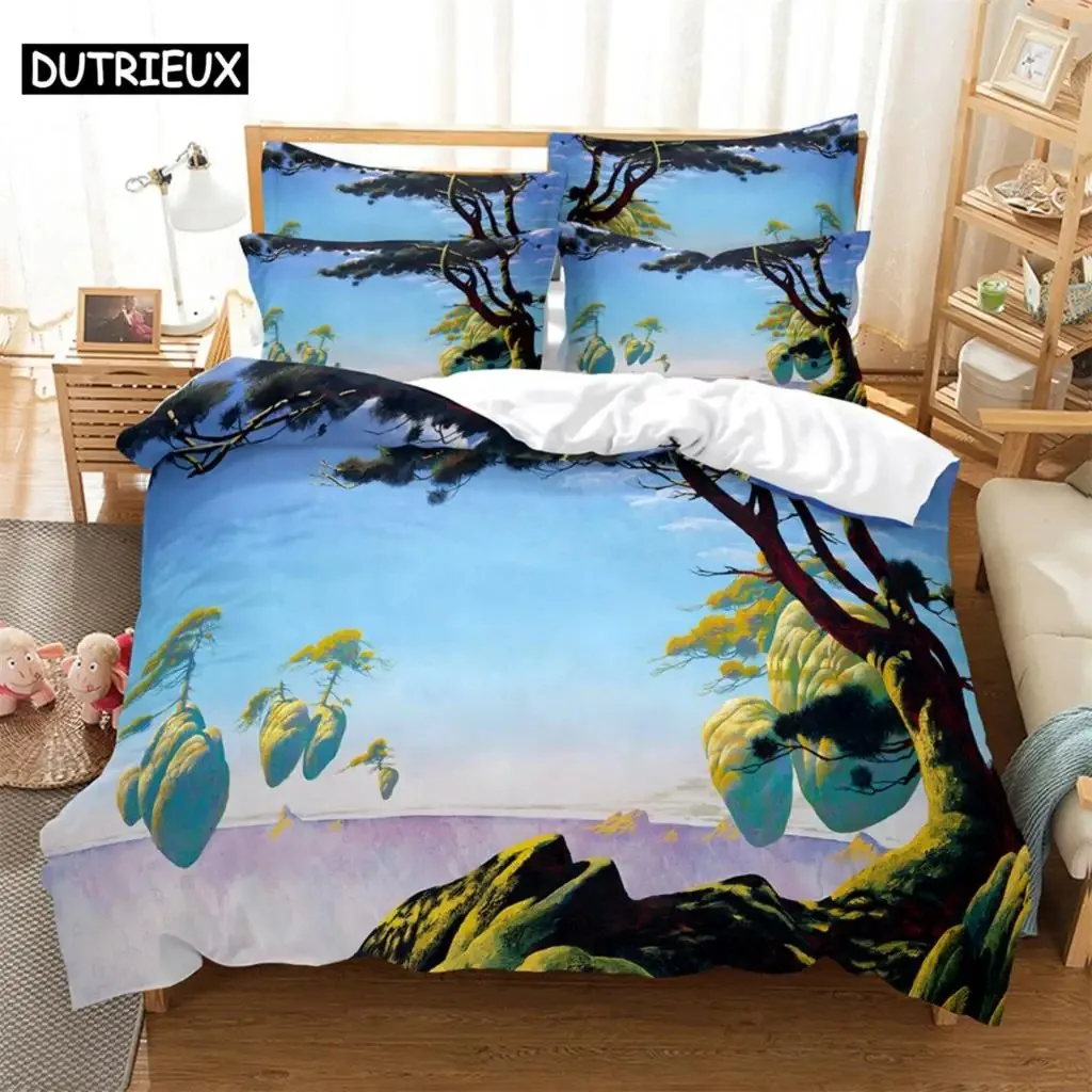 

3D digital printing quilt cover pillowcase double bed set cover quilt Soft Microfiber bedding set Forest