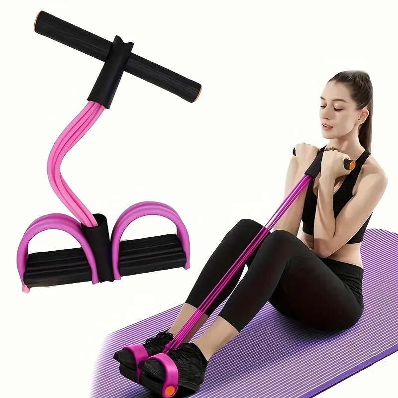 Cuerda para pedales de fitness, equipo de entrenamiento y estiramiento multifuncional para entrenamientos musculares abdominales, de cintura, brazos y piernas, adecuado para hacer ejercicio en casa para todos los usuarios