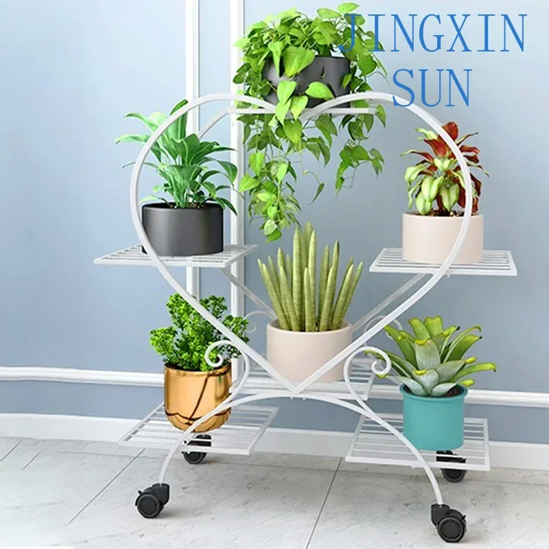 Light Luxury Iron Multi -layer Plant Shelves Indoor Living Room Flowerpot Shelf Balcony Floor Stand for Flowers